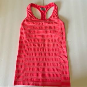 Athleta Rev Up Striped Seamless Coral Tank size S